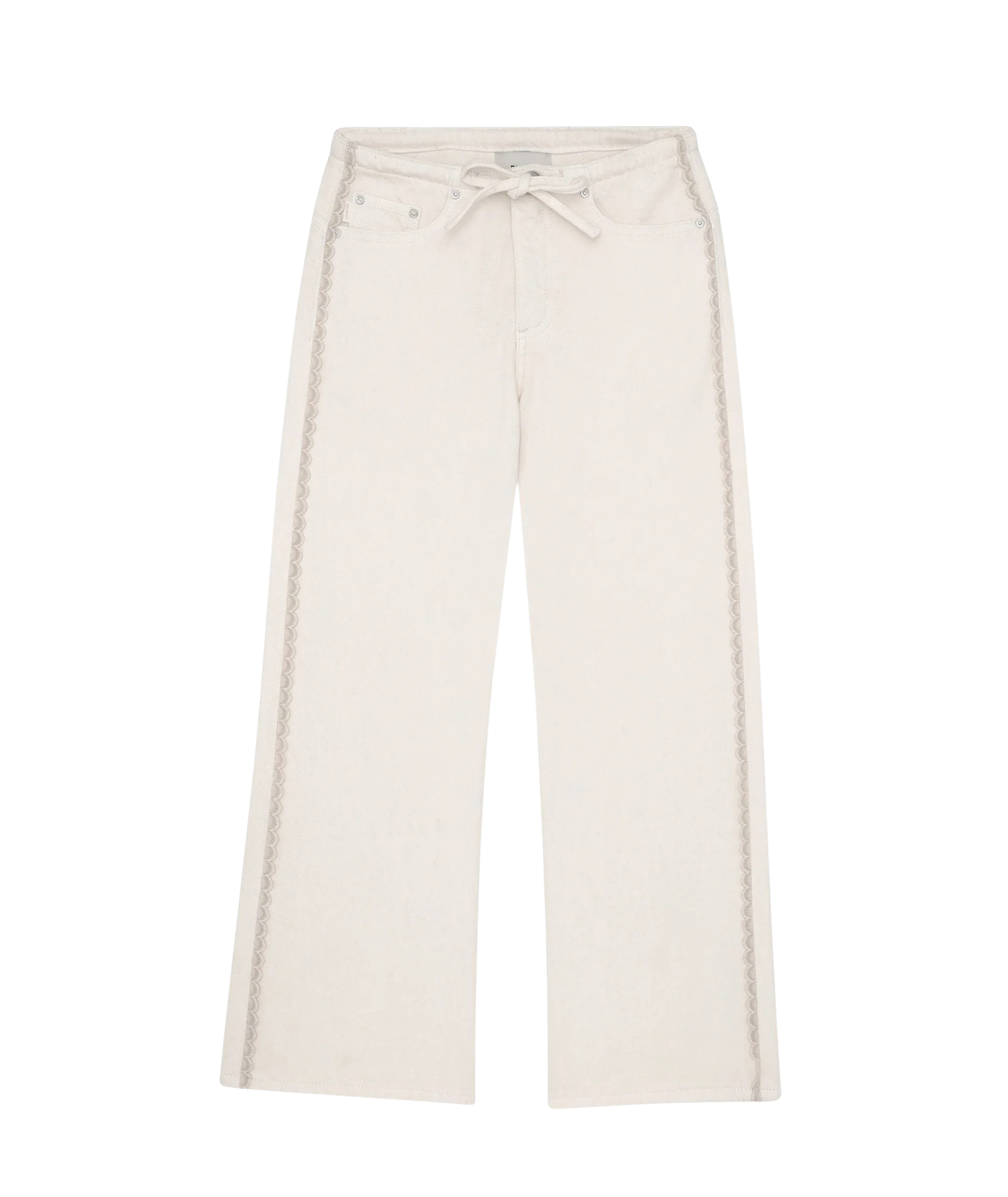 DL1961 Girls Frankie Lace Sugar Cookie Aura Low Slung Wide Leg Jeans Girls Denim DL1961 Ivory Y/S (7/8)