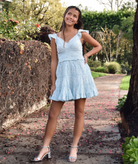 Love Shack Fancy Women Presline Dress Snowdrop Blue Womens Casual Dresses Love Shack Fancy