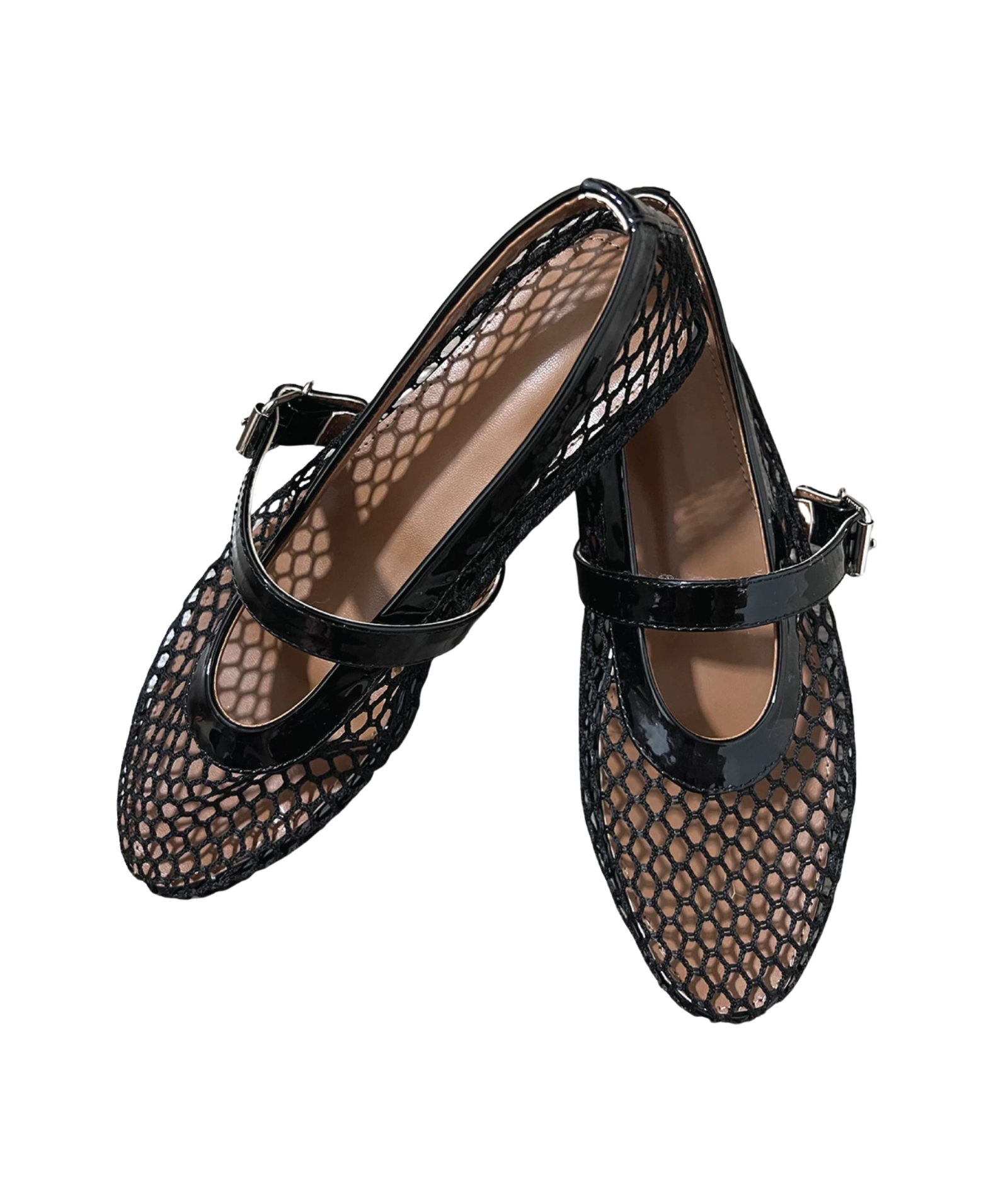 Frankie's Exclusives Women Mary Jane Mesh Ballet Flats Accessories Frankie's Exclusives Black Shoes/6