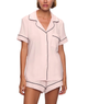 Eberjey Women Gisele Relaxed Short PJ Set Sorbet Pink/Black