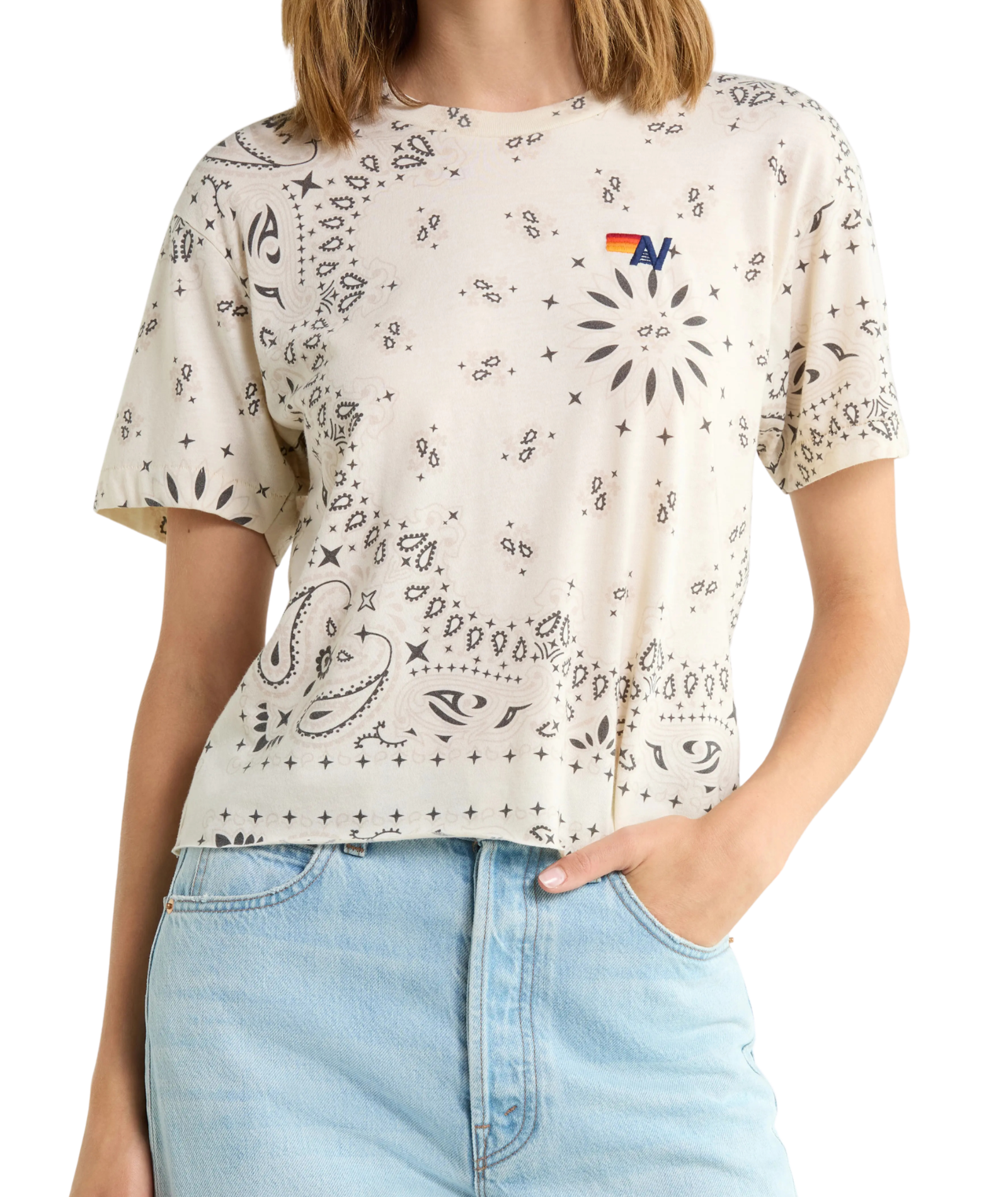 Aviator Nation Women Bandana Boyfriend Tee