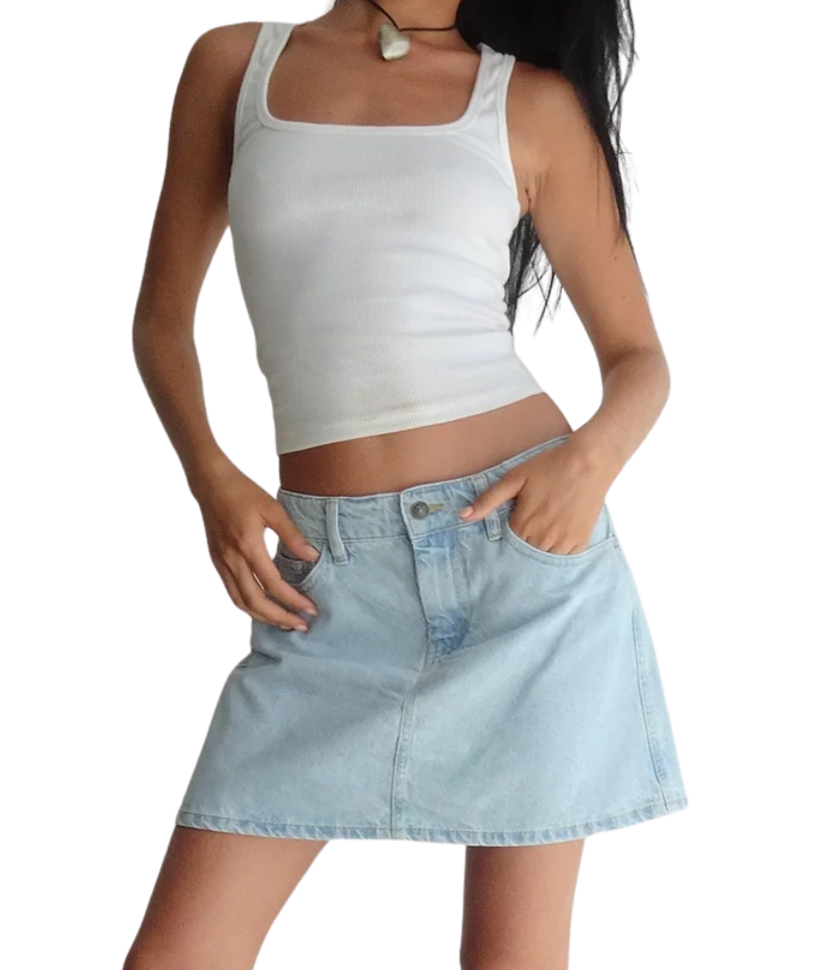 Motel Rocks Women Mini A-Line Skirt Blue Bleach Womens Denim Motel Rocks Denim Juniors/Women XS