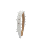 Bari Lynn Thin Headband Crystal Multi Flowers Accessories Bari Lynn White