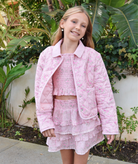 Love Shack Fancy Tween Norinda Jacket Spiced Camellia Girls Casual Tops Love Shack Fancy Pink Y/S (7/8)