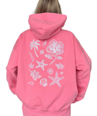 Sunkissed Coconut Juniors Hibiscus Pink Tropical Hoodie Womens Casual Tops Sunkissed Coconut