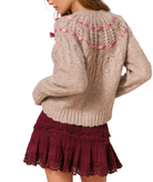 Love Shack Fancy Women Clementian Cardigan Oatmeal Melange Womens Casual Tops Love Shack Fancy