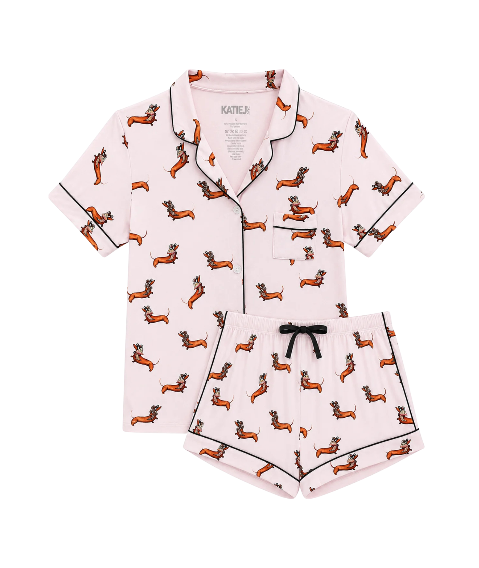 Katie J NYC Juniors Dachshund Lynn Shorts PJ Set