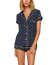 Eberjey Women Gisele Printed Relax Short PJ Set Santa Paws Accessories Eberjey Navy Juniors/Women XXS