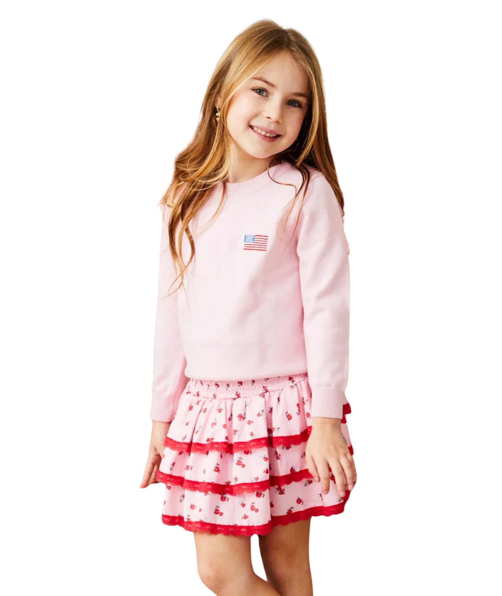 Theme Girls Tiegen American Flag Sweater