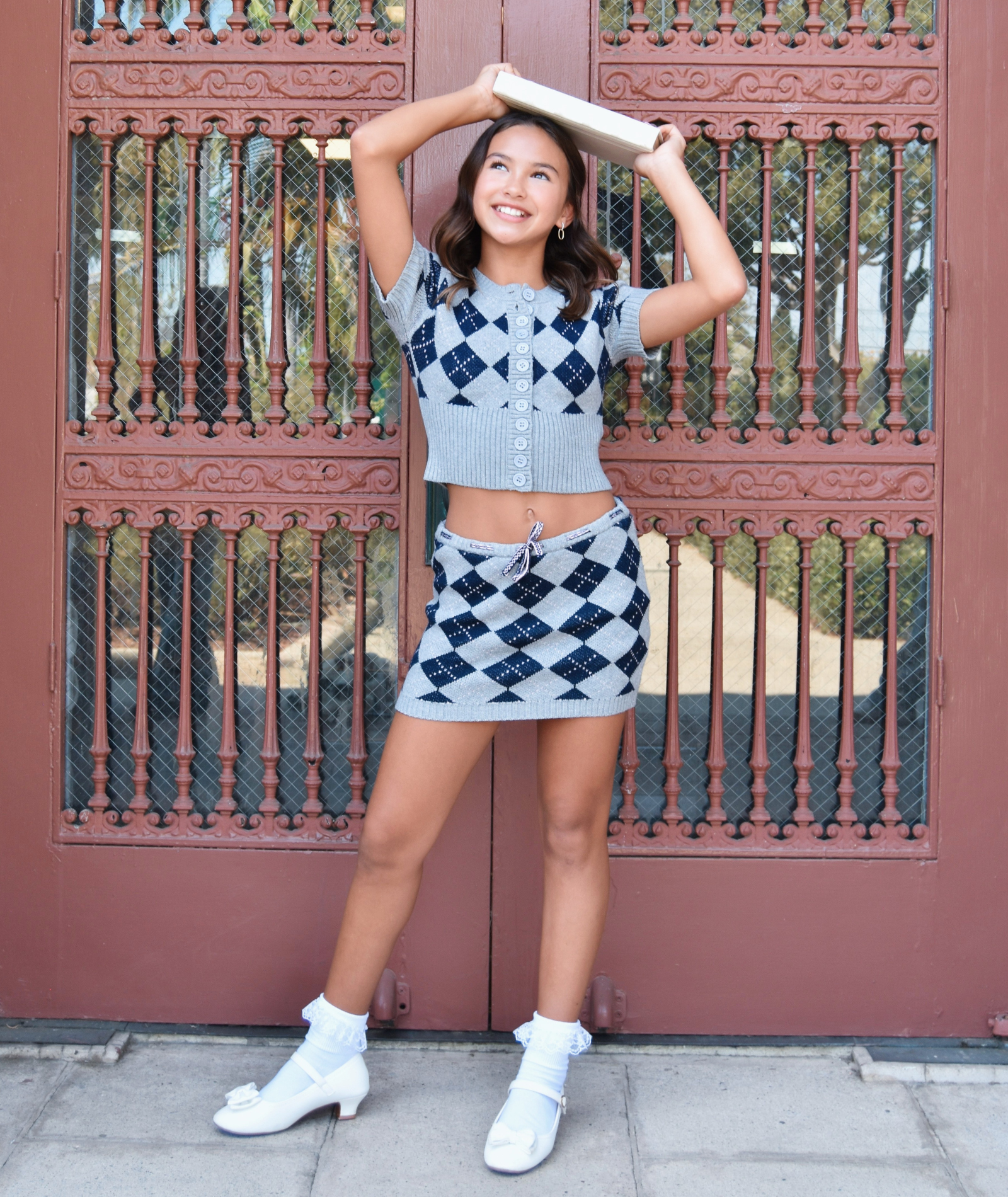 Katie J NYC Girls Apollo Argyle Mini Skort