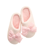 Frankie's Exclusives Blush Bow Fuzzy Slippers Accessories Frankie's Exclusives Pink Juniors/Women S/M
