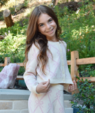 Love Shack Fancy Girls Hani Cardigan Milk Rose Girls Casual Tops Love Shack Fancy