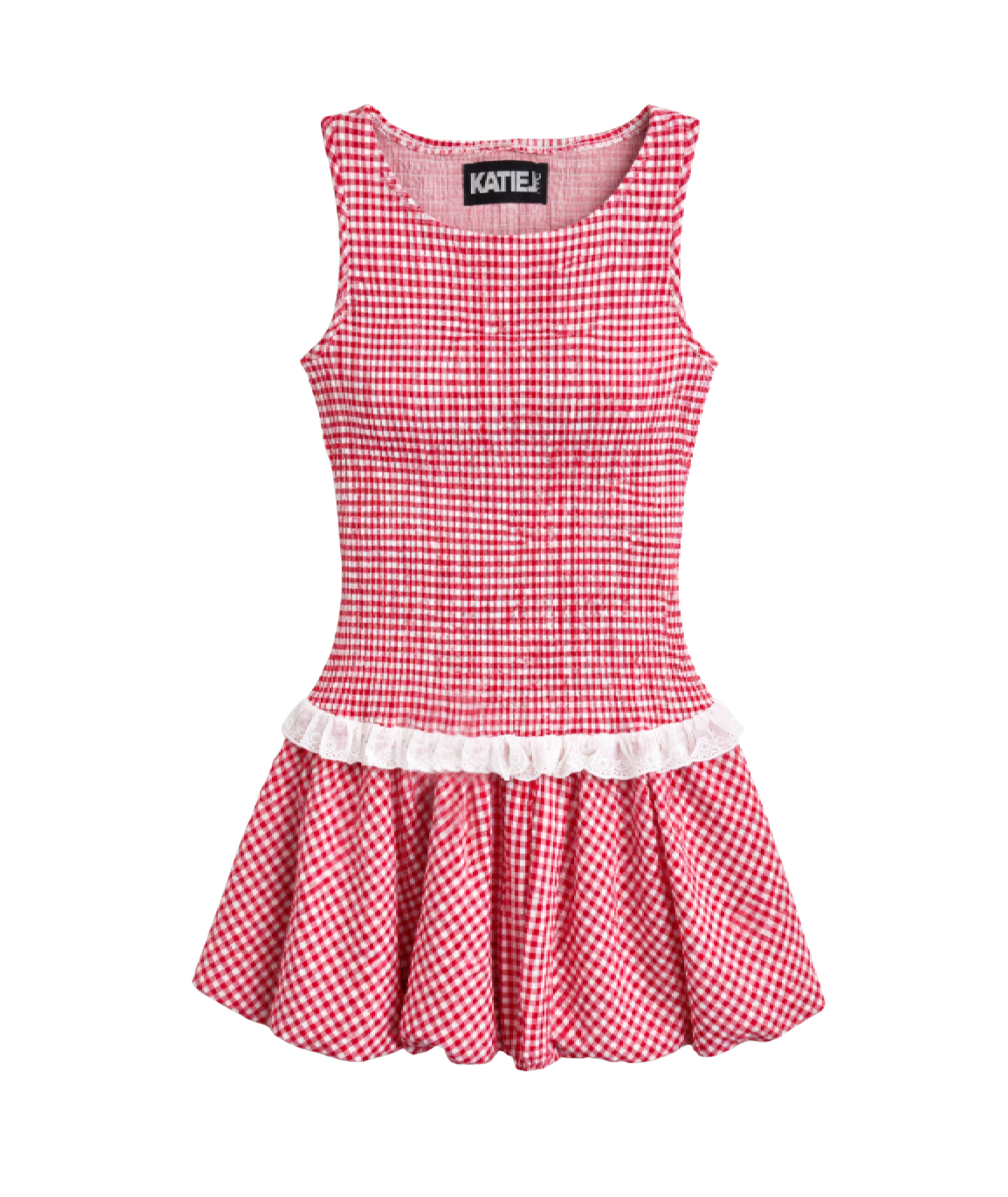 Katie J NYC Girls Joslyn Red Gingham Dress Girls Casual Dresses Katie J NYC Red Y/S (7/8)