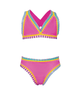 PQ Girls Rainbow Embroidered Bikini Cross Strap Accessories PQ Girls Bright Pink Y/6