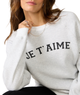 Sunny Somewhere Women Je T'aime Raglan Crew Womens Casual Tops Sunny Somewhere Heather Ash Juniors/Women XS