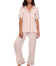 Eberjey Women Gisele Short Sleeve Pants PJ Set Sorbet/Black Accessories Eberjey Light Pink Juniors/Women XXS