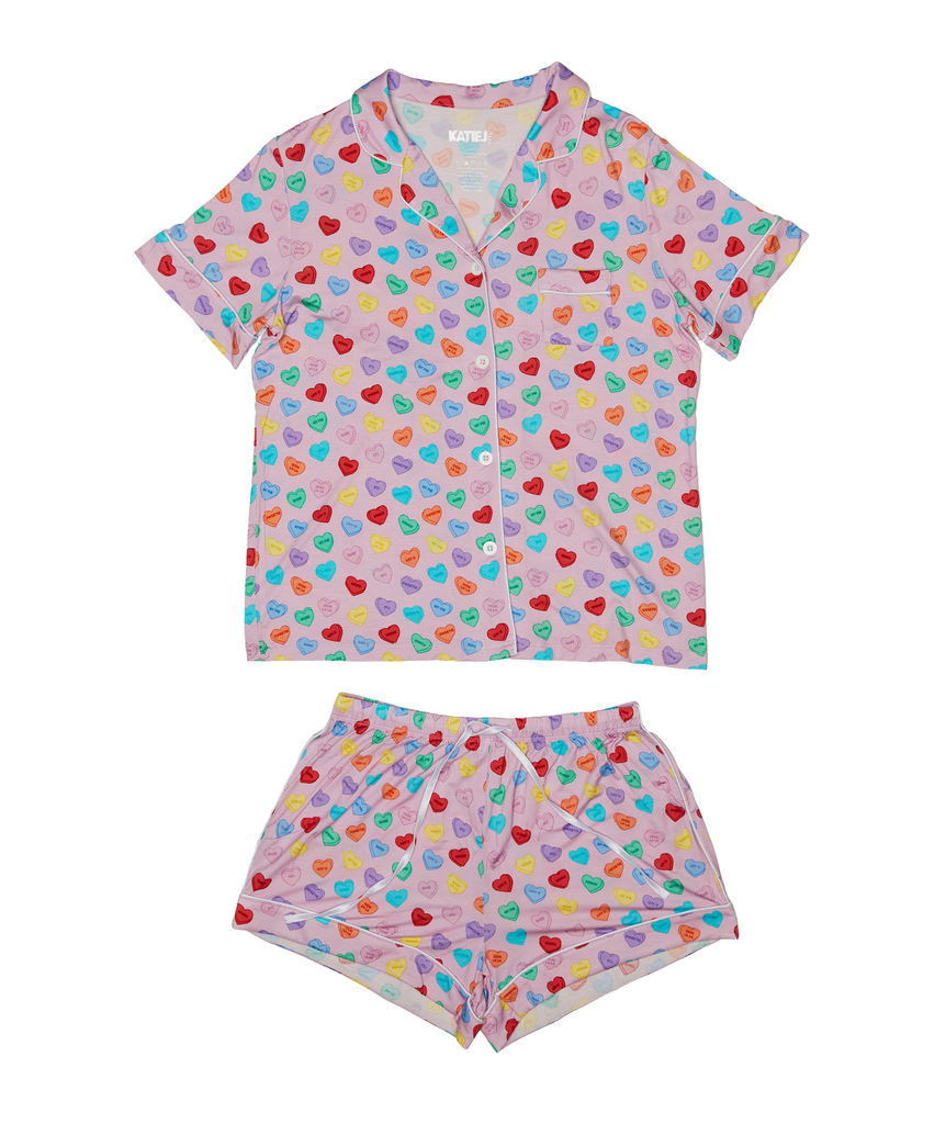 Katie J NYC Juniors Sweethearts Lynn PJ Shorts Set Accessories Katie J NYC