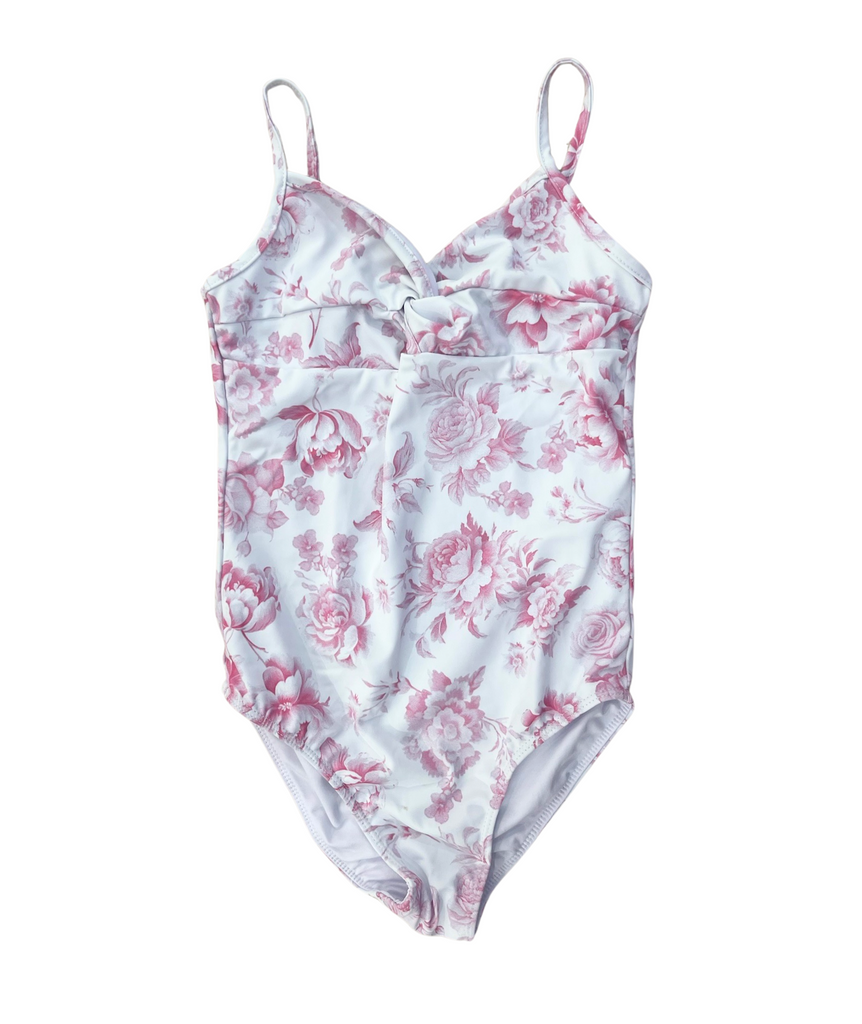 FBZ Girls Agnes Pink Toile One Piece Bathing Suit Accessories FBZ Flowers By Zoe