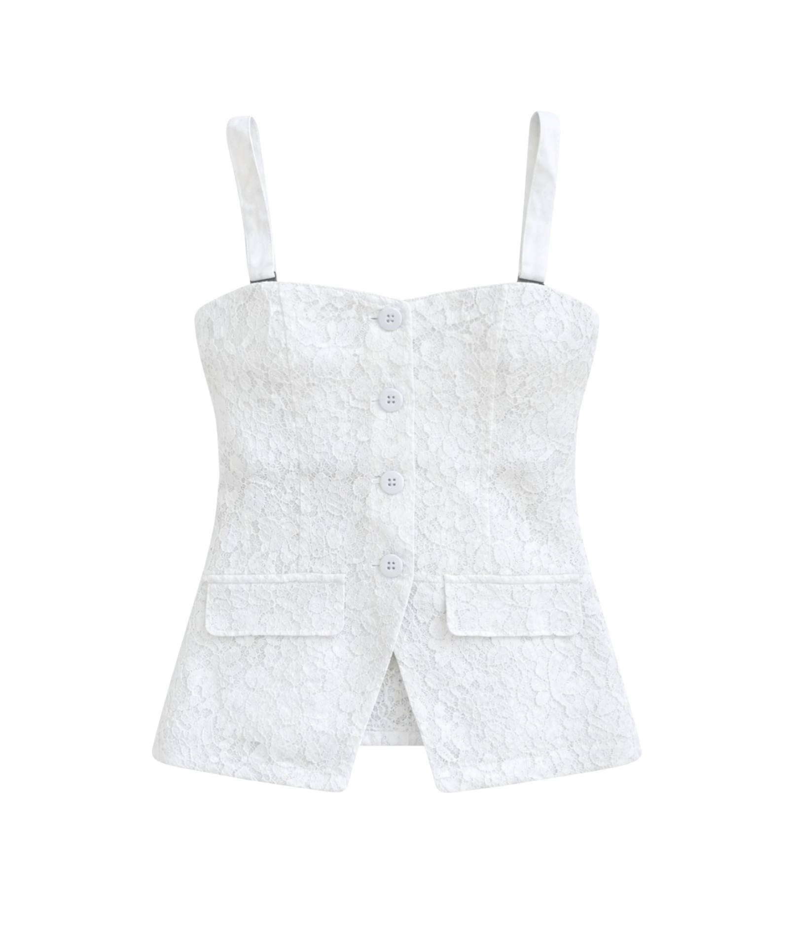 Katie J NYC Girls Jillian Lace Top Girls Special Tops Katie J NYC White Y/S (7/8)