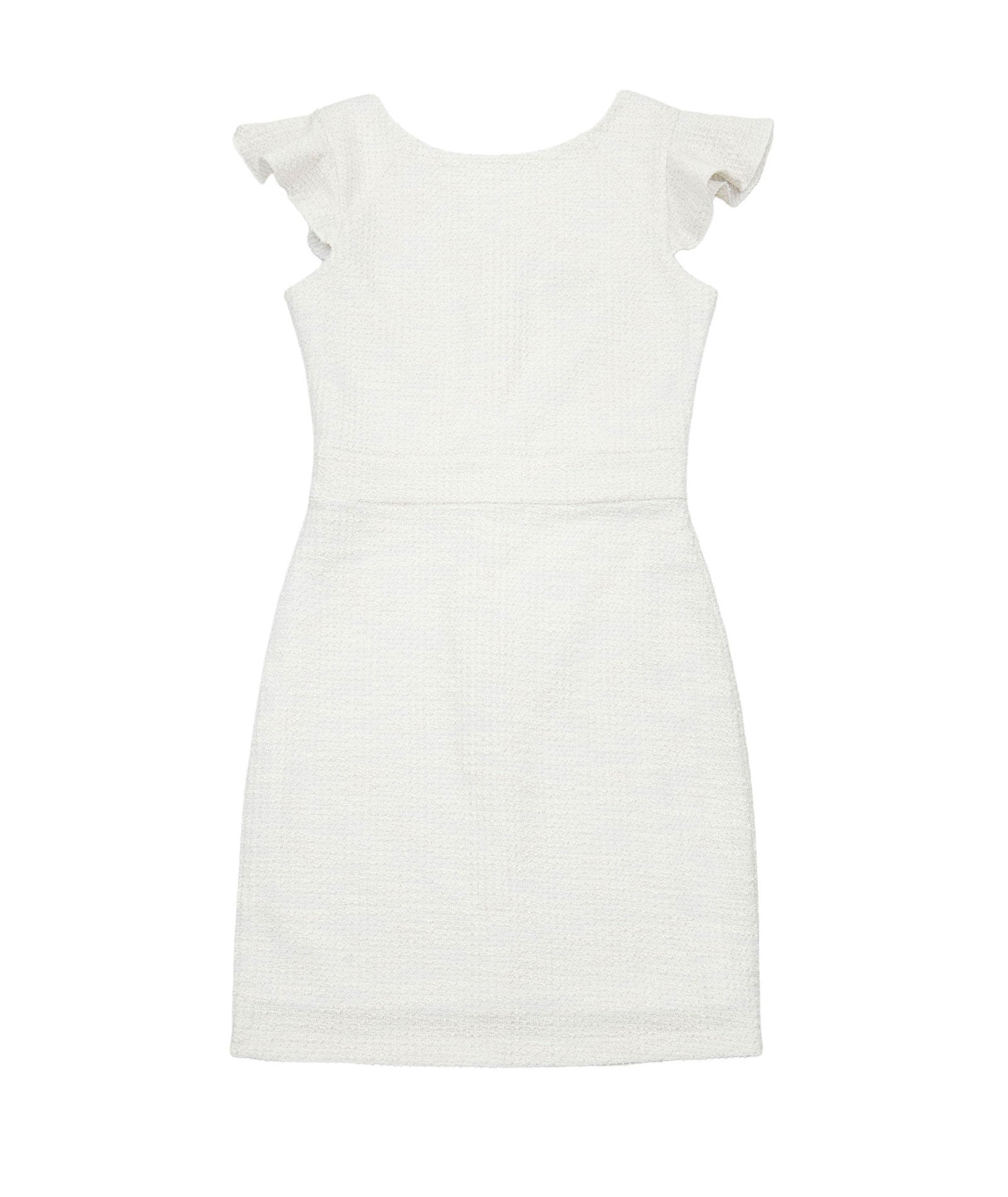 By Debra Girls Milly Flutter Sleeve Sheath Dress Ivory Boucle