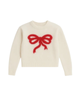 Katie J NYC Girls Maggie Ivory/Red Bow Sweater Girls Casual Tops Katie J NYC Ivory Y/S (7/8)