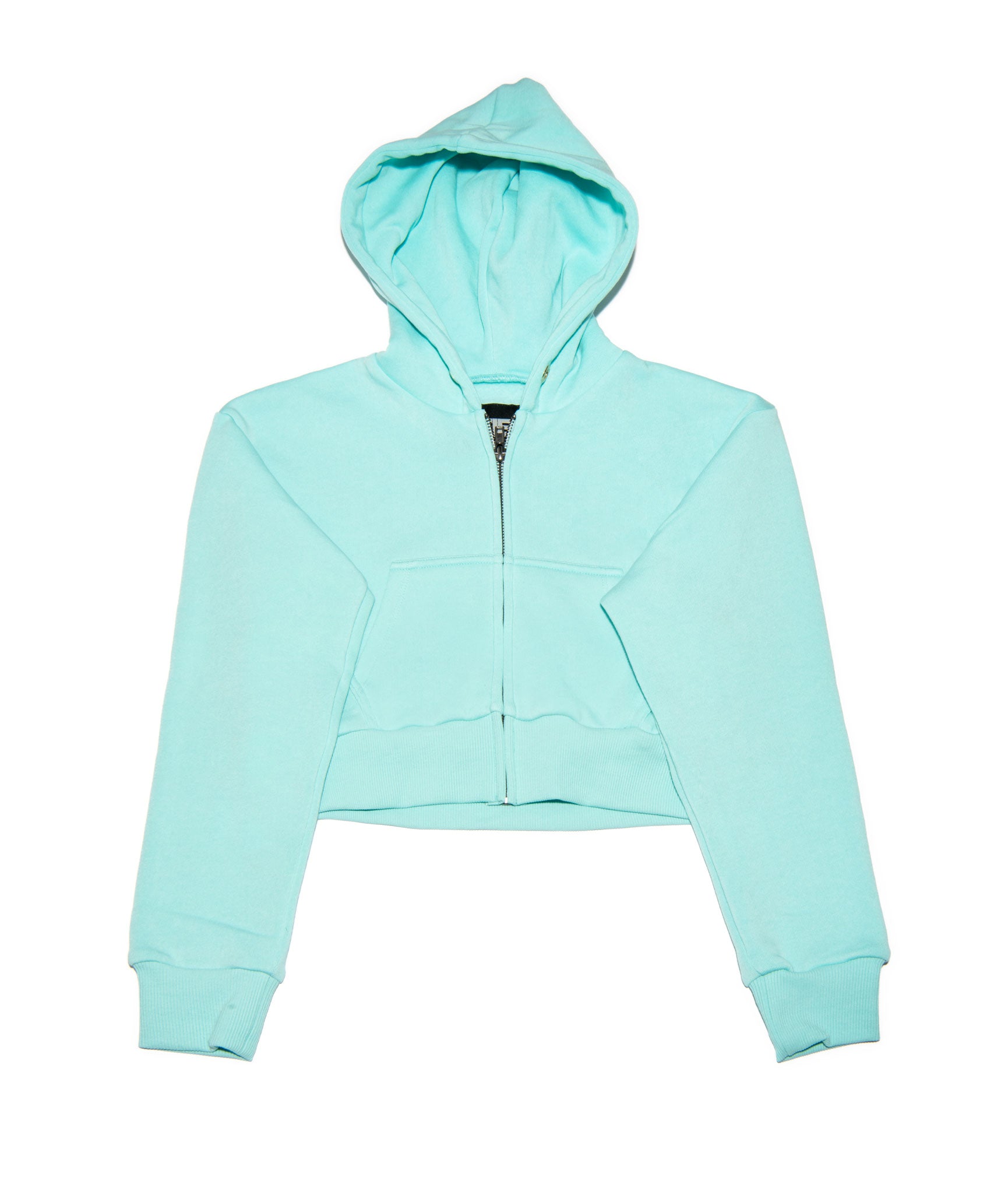 Katie J NYC Girls Dylan Crop Zip Hoodie Girls Casual Tops Katie J NYC Sea Glass Y/S (7/8)