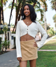 8apart Women Tracey Cropped Cable Knit Cardigan Womens Casual Tops 8apart Junior/Womens S Ivory