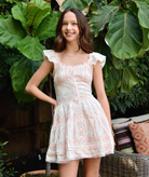 FBZ Girls Meredith Peach Eyelet Ruffle Dress Girls Casual Dresses FBZ Flowers By Zoe