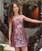 Katie J NYC Girls Robin Sequin Dress Girls Special Dresses Katie J NYC Pink Y/S (7/8)