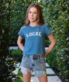 Katie J NYC Girls Local Tee Girls Casual Tops Katie J NYC Denim Blue Y/S (7/8)