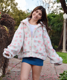8apart Women Camille Ditsy Floral Fleece Jacket Womens Casual Tops 8apart