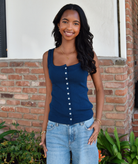 8apart Women Paxton Pointelle Button Down Tank Womens Casual Tops 8apart