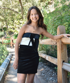 Theme Girls Leni Velour Big Black Bow Dress Girls Special Dresses Theme-NYC