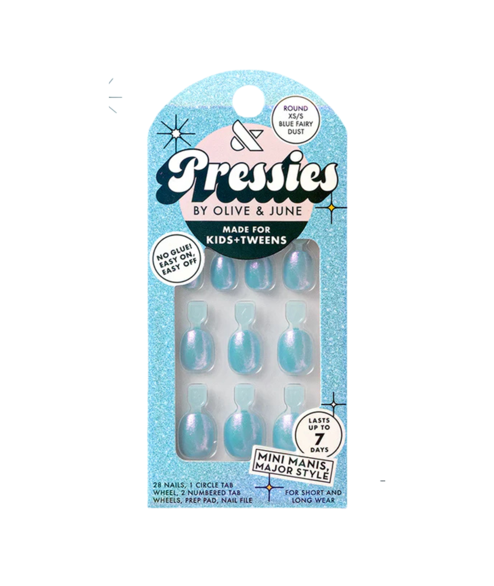 Olive and June Round Pressies Blue Fairy Dust Accessories Frankie's Exclusives Blue XS/S