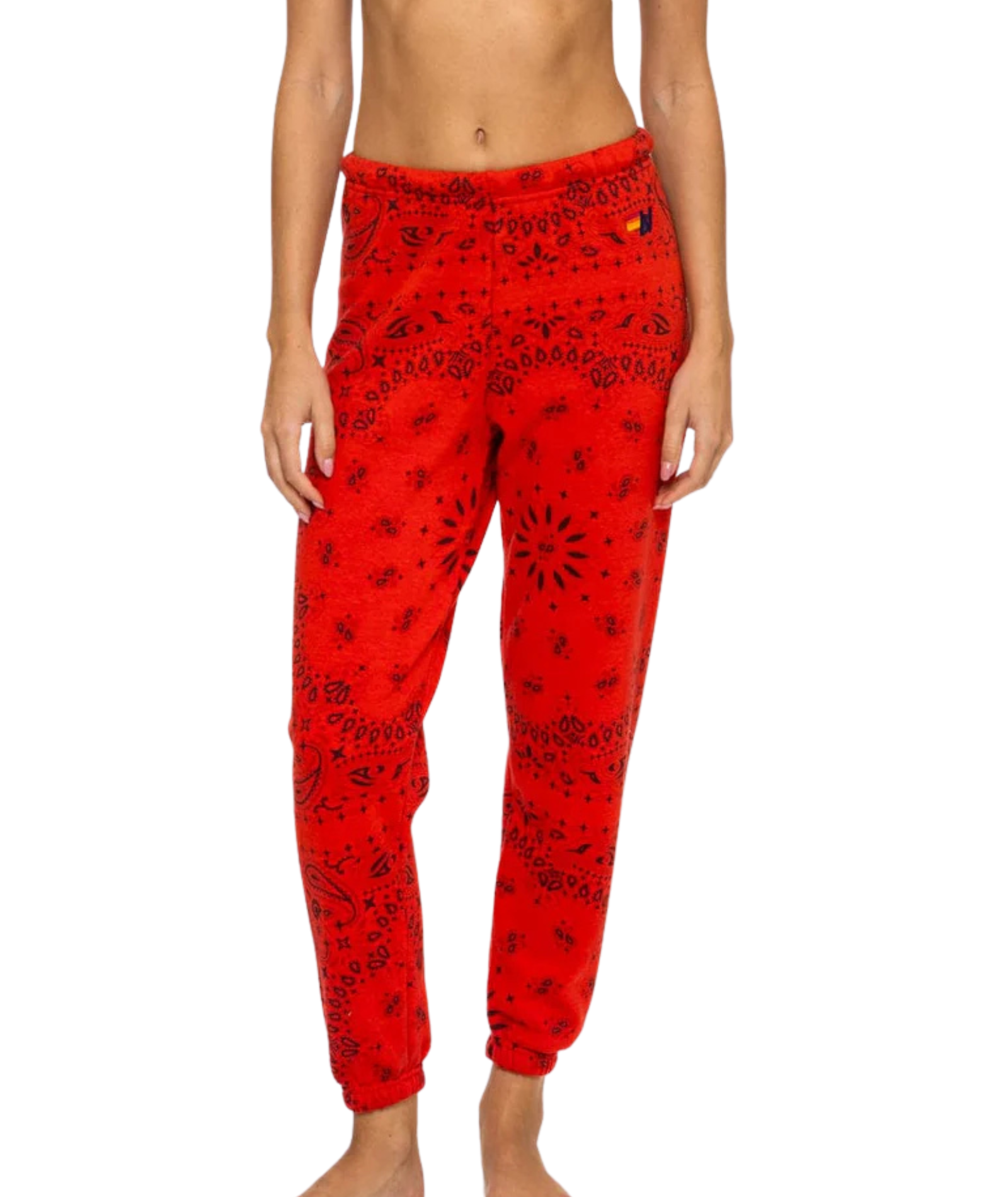 Aviator Nation Women Bandana Sweatpants Womens Casual Bottoms Aviator Nation Flash Red Juniors/Women XS