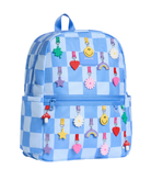 State Bags Kane Kids Double Pocket Backpack Charms Blue Check Accessories State bags