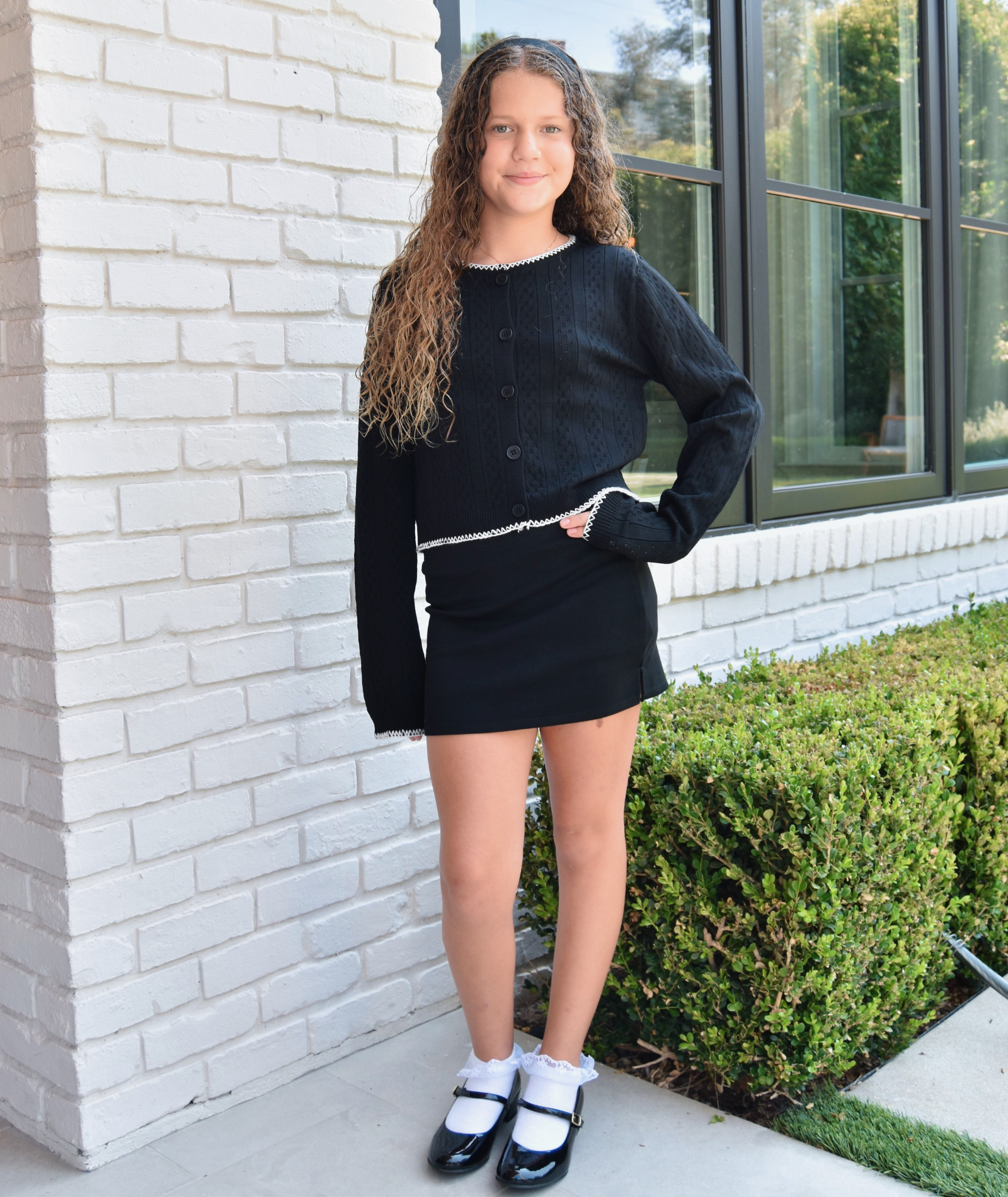 Gold Rush NYC Girls Liv Stretch Mini Skort Girls Casual Bottoms Gold Rush NYC Black Y/S (7/8)