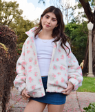 8apart Women Camille Ditsy Floral Fleece Jacket Womens Casual Tops 8apart