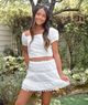 Theme Girls Luna White Heart Flower Eyelet Mini Skirt Girls Casual Bottoms Theme-NYC White Y/S (7/8)