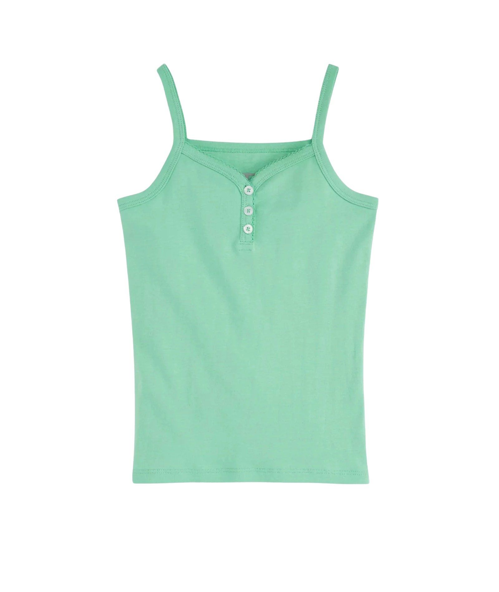Katie J NYC Girls Hailey Henley Cami Girls Casual Tops Katie J NYC Matcha Green Y/S (7/8)