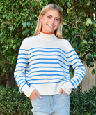 Toni White Striped Sweater Women Distressed/seasonal womens Frankie's Exclusives