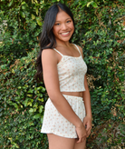 8apart Women Tommie Red Floral Ribbon Bow Cami Womens Casual Tops 8apart