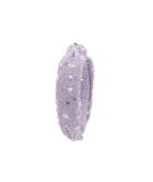 Bari Lynn Blair Tweed Sequin Pearl Knot Headband Accessories Bari Lynn Lavender One Size Fits Most (Y/7-Y/14)