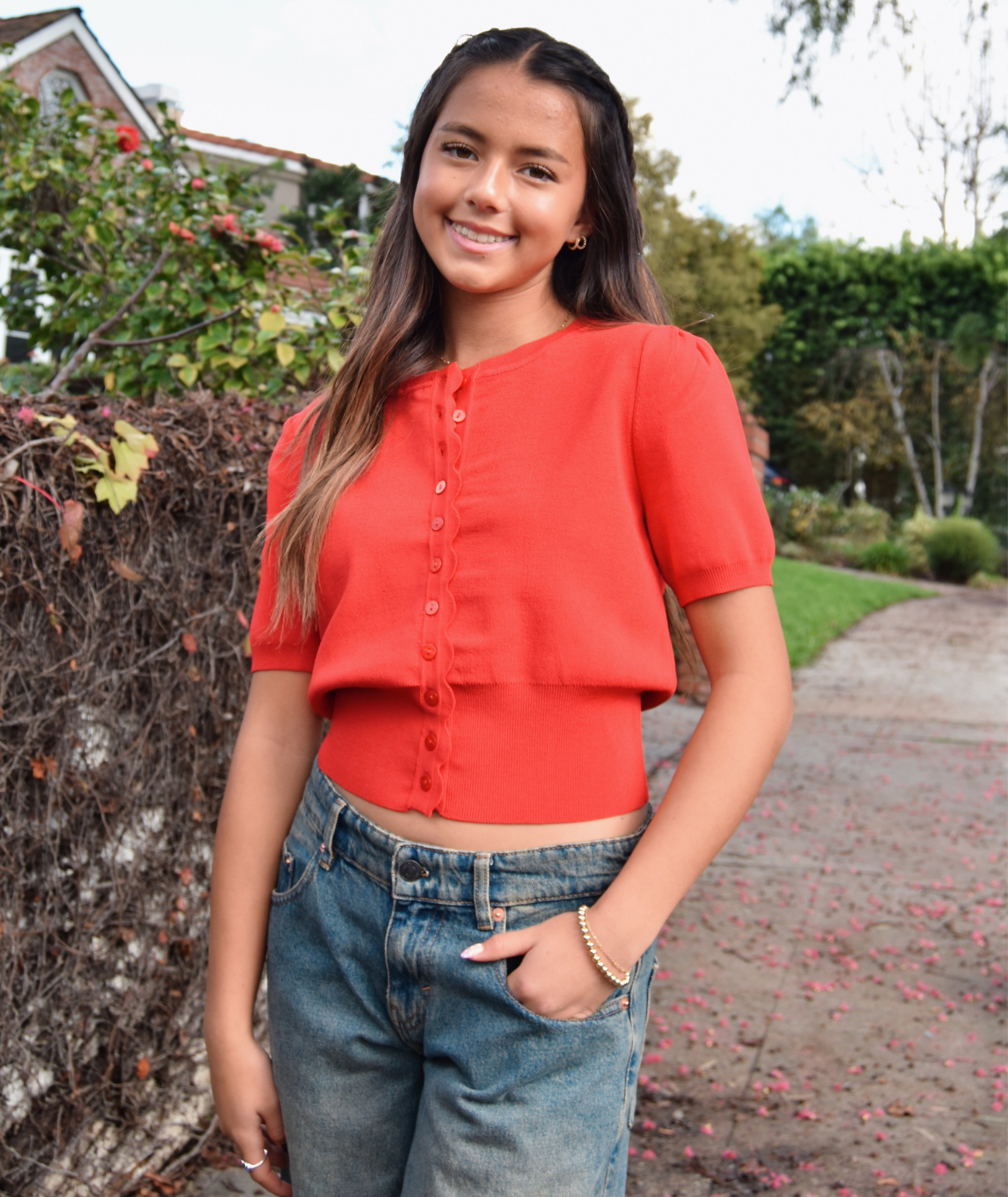 8apart Women June Scallop Knit Cardigan Womens Casual Tops 8apart