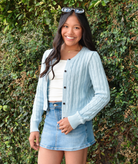 8apart Women Linny Spring Cable Cardigan Womens Casual Tops 8apart Light Blue Juniors/Women S