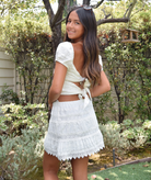 Theme Girls Noa White Heart Flower Eyelet Tie Back Top Girls Casual Tops Theme-NYC