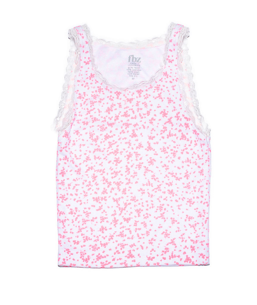 FBZ Girls Cleo Mini Pink Floral Lace Tank Girls Casual Tops FBZ Flowers By Zoe