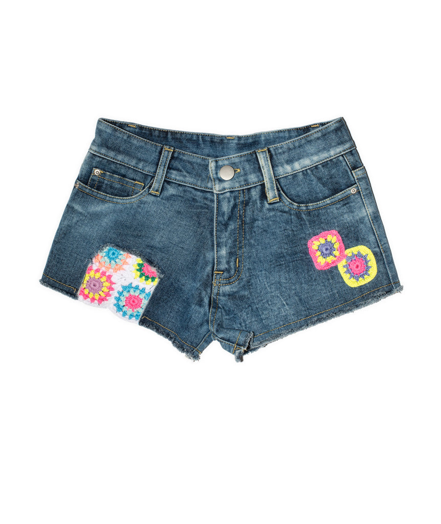 FBZ Girls Lele Denim Crochet Shorts Girls Denim FBZ Flowers By Zoe