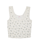 8apart Women Hayes Blue Floral Pointelle Lace Trim Cami Womens Casual Tops 8apart