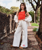 Katie J NYC Girls Tanner Lips Sweatpants Girls Casual Bottoms Katie J NYC Vintage White Y/S (7/8)